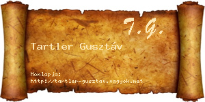 Tartler Gusztáv névjegykártya